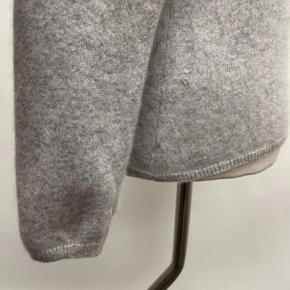Geneva Women's‎ Pull-over Turtleneck Sweater Petite Light Gray 100% Cashmere LS